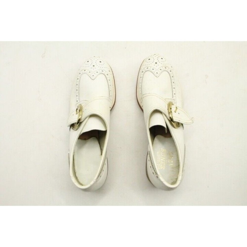 Vintage Lazy Bones Fairway White Du-Flex Tru-Stance Golf Shoes 4 1/2 B 1690